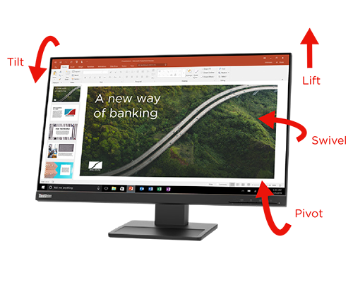 מסך LENOVO Thikvision E24q-20 2K Pivot IPS Hdmi DP 4Ms Speakers 3 מסך LENOVO Thikvision E24q-20 2K Pivot IPS Hdmi DP 4Ms Speakers – תמונה 3