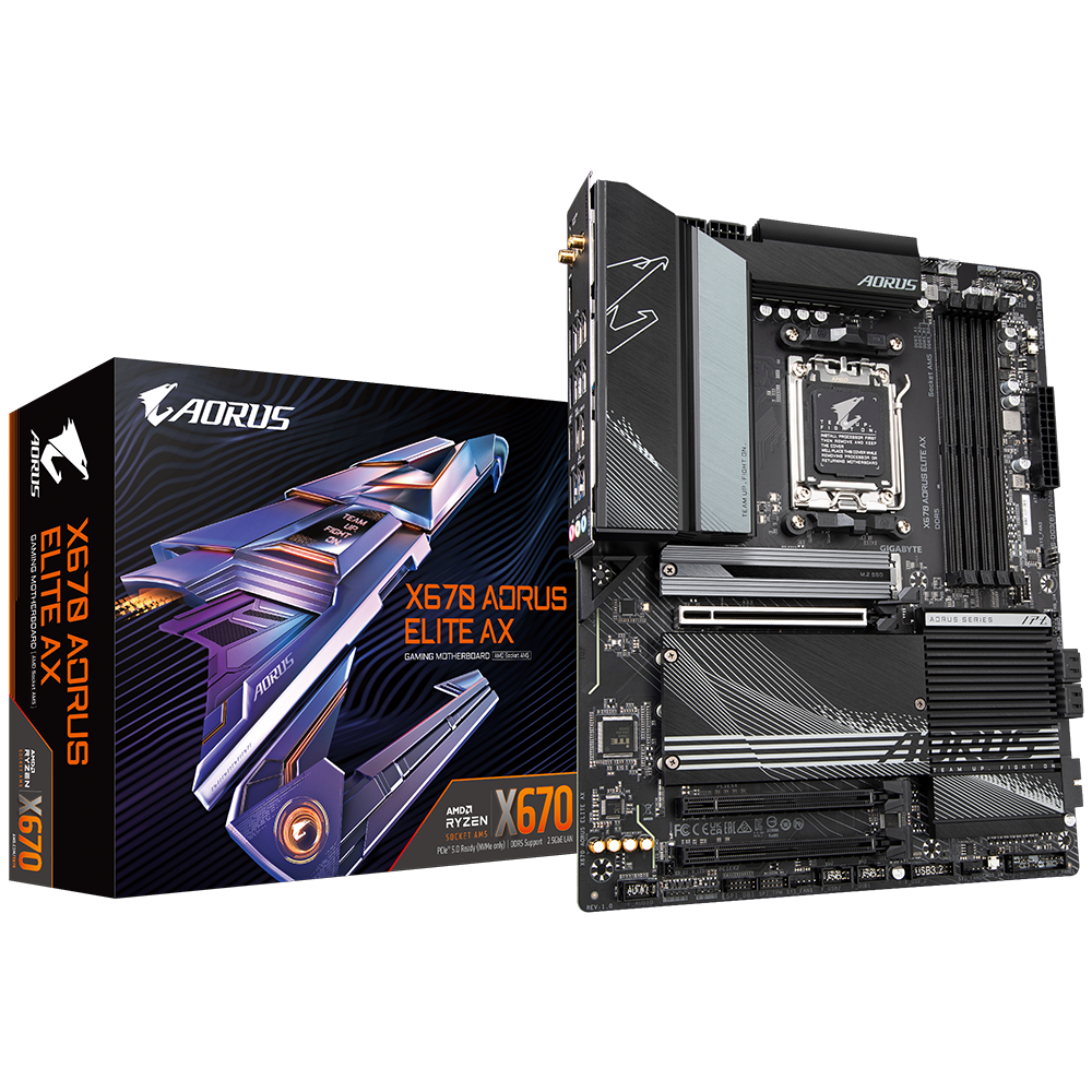 לוח Gigabyte X670 Aorus Elite AX 1.2 ATX AM5 DDR5 WIFI 6E BT5.2 1 לוח Gigabyte X670 Aorus Elite AX 1.2 ATX AM5 DDR5 WIFI 6E BT5.2