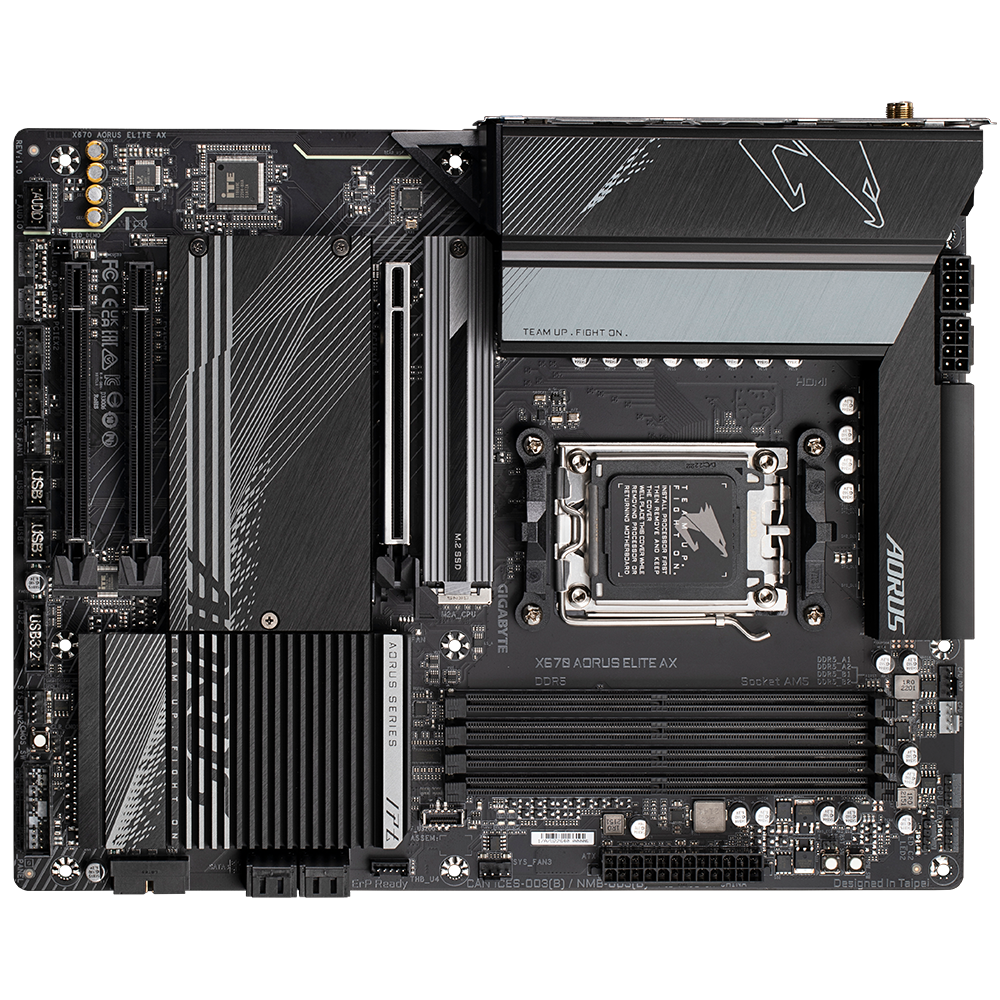 לוח Gigabyte X670 Aorus Elite AX 1.2 ATX AM5 DDR5 WIFI 6E BT5.2 3 לוח Gigabyte X670 Aorus Elite AX 1.2 ATX AM5 DDR5 WIFI 6E BT5.2 – תמונה 3