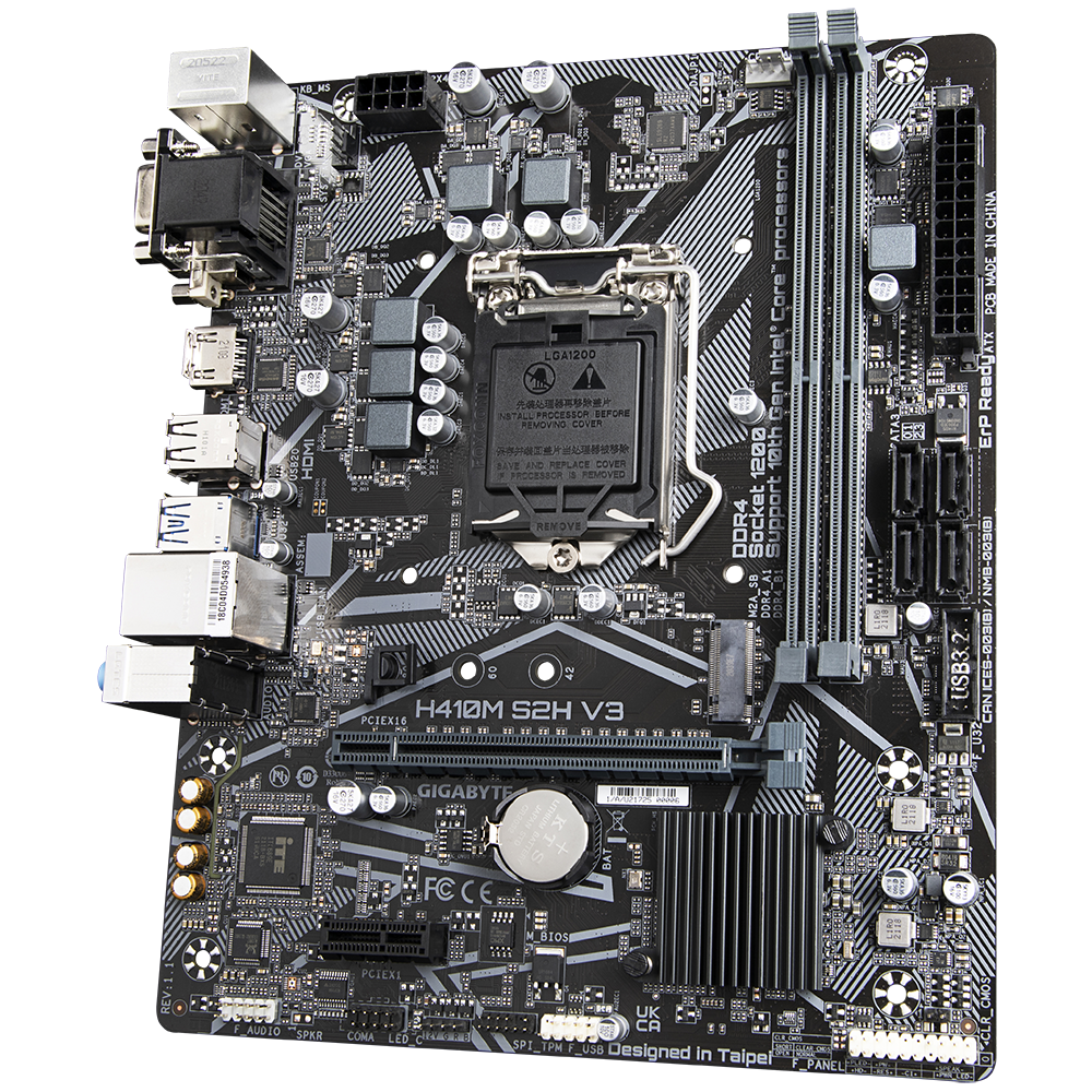 לוח דור 10 Gigabyte H410M S2H V2 1.6 M-Atx VGA DVI HDMI LGA1200 2 לוח דור 10 Gigabyte H410M S2H V2 1.6 M-Atx VGA DVI HDMI LGA1200 – תמונה 2