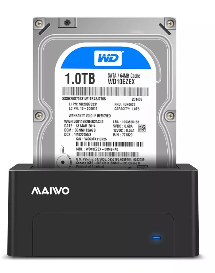 תחנת עגינה לדיסק בודד 3.5/2.5 MAIVO Single HDD DOCKING STATION 1 תחנת עגינה לדיסק בודד 3.5/2.5 MAIVO Single HDD DOCKING STATION
