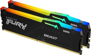 ז.לנייח Kingston Fury Beast BLACK RGB 64GB 2X32GB DDR5 6K Mhz C40