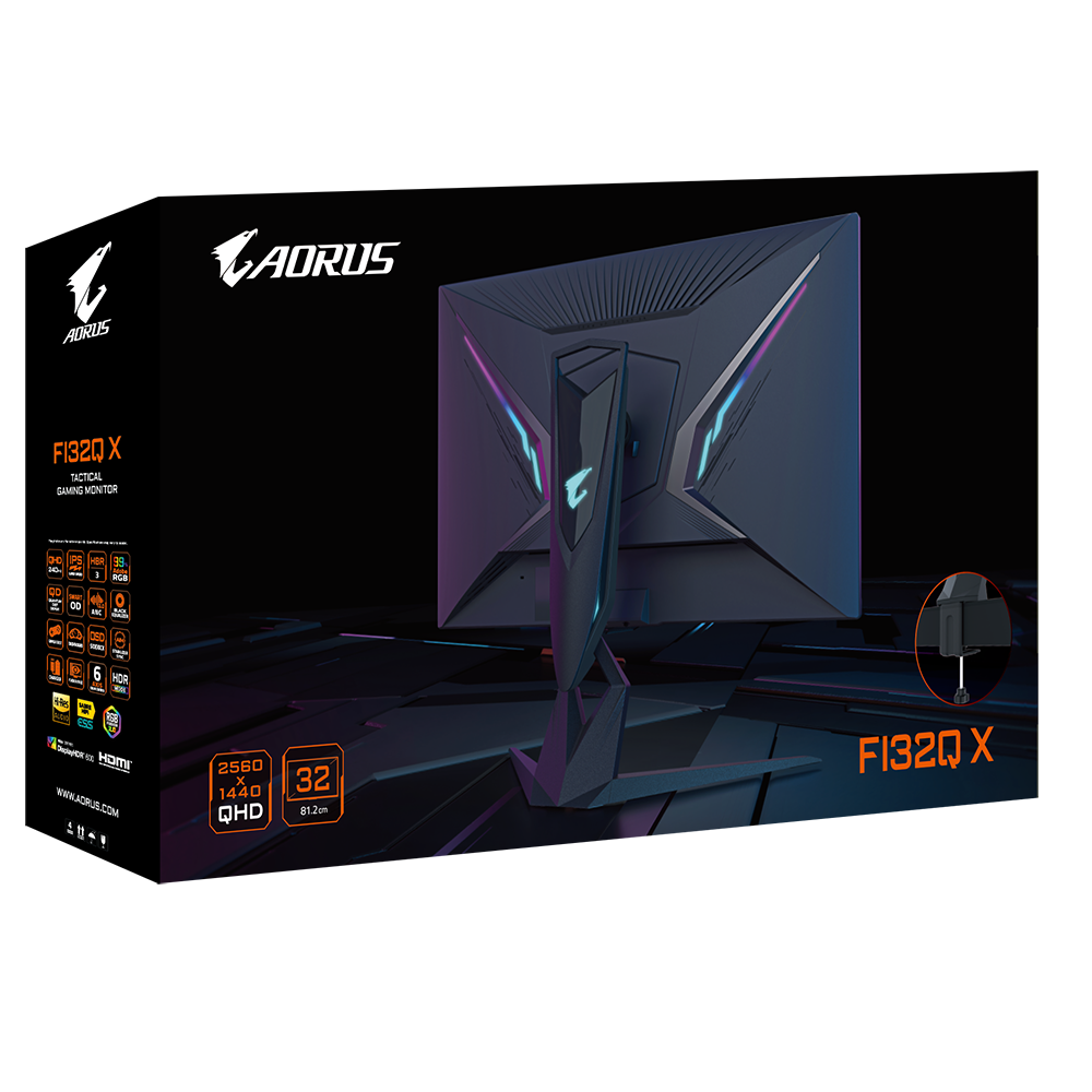 מסך גיימינג AORUS FI32Q X-EK 2k SS IPS 240-270Hz OC 1MS kvm 8BIT 9 מסך גיימינג AORUS FI32Q X-EK 2k SS IPS 240-270Hz OC 1MS kvm 8BIT – תמונה 9