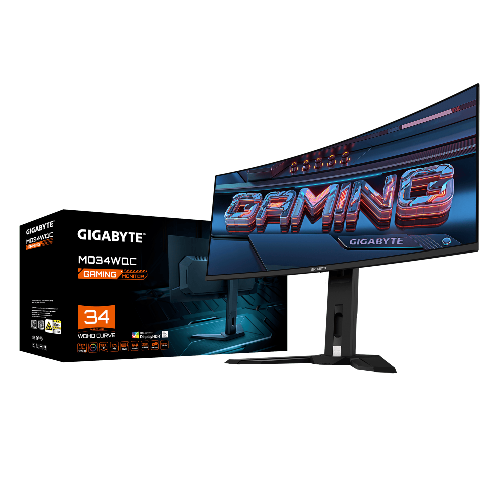 מסך קעור QD-OLED 0.03ms 175Hz "GIGABYTE MO34WQC Curved 2K WQHD 34 1 מסך קעור QD-OLED 0.03ms 175Hz "GIGABYTE MO34WQC Curved 2K WQHD 34