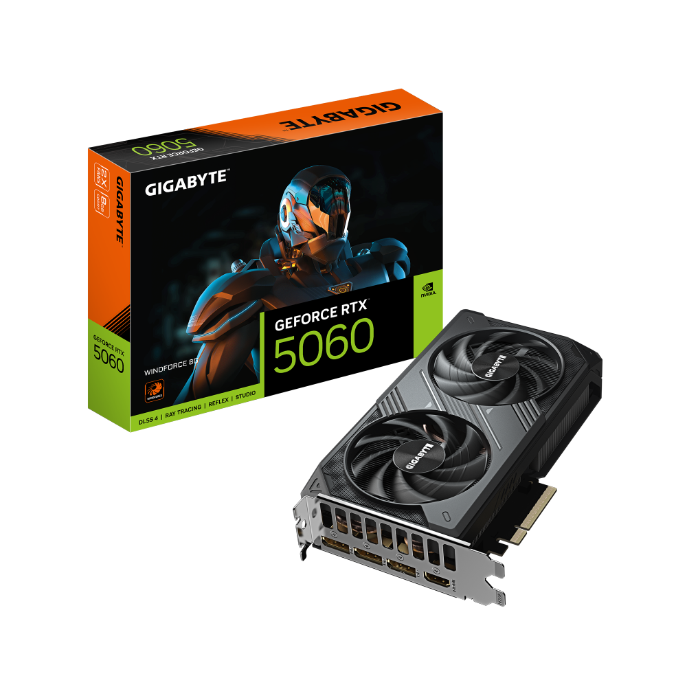 כרטיס מסך Gigabyte GeForce RTX 5060 WindForce 2 8GB 1 כרטיס מסך Gigabyte GeForce RTX 5060 WindForce 2 8GB