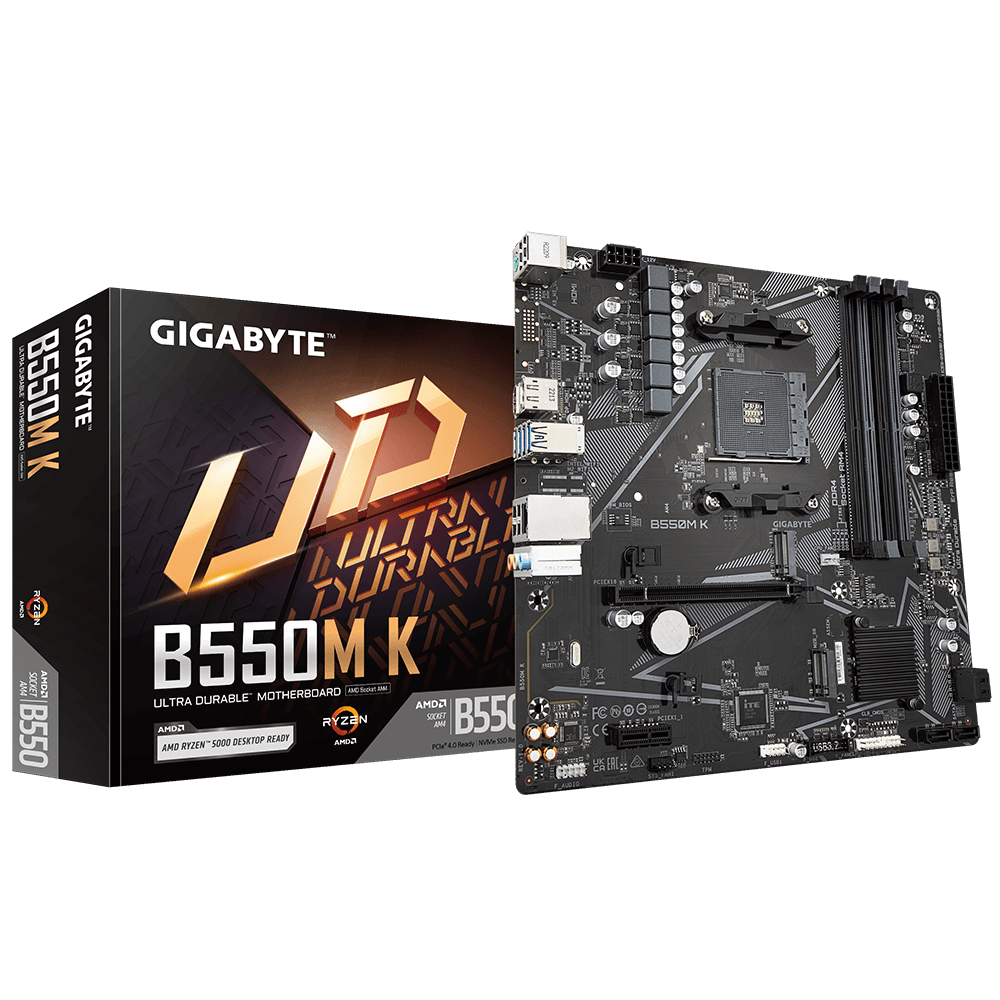 לוח אם Gigabyte B550M K DDR4 for AMD AM4 DP HDMI Micro-Atx 1 לוח אם Gigabyte B550M K DDR4 for AMD AM4 DP HDMI Micro-Atx