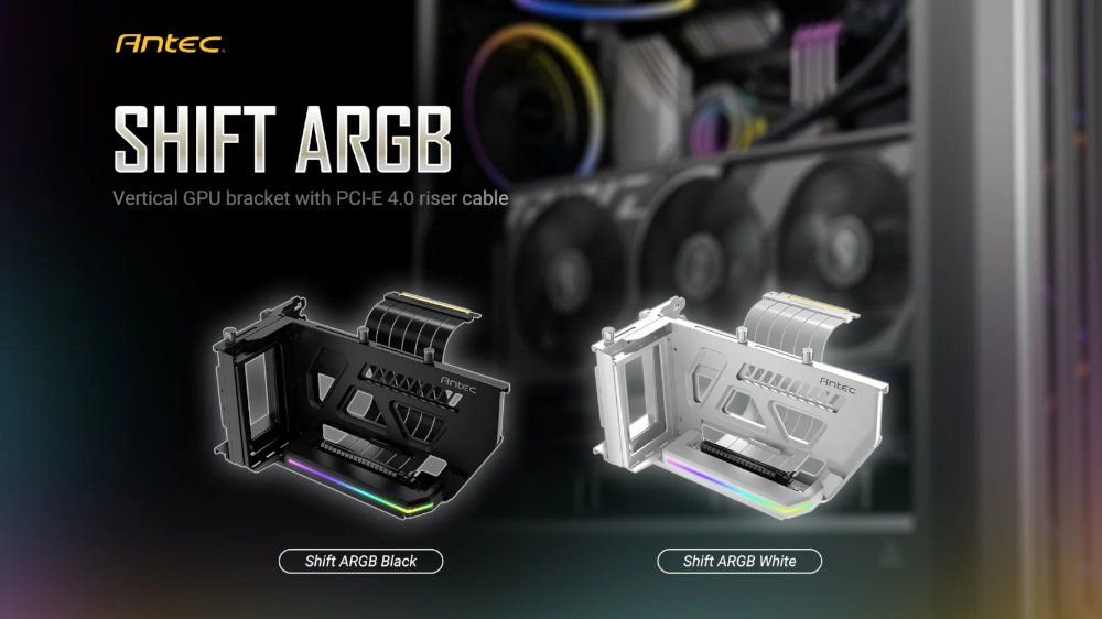 כבל ותושבת לכ. מסך Antec SHIFT ARGB - Vertical GPU Bracket Black 2 כבל ותושבת לכ. מסך Antec SHIFT ARGB - Vertical GPU Bracket Black – תמונה 2
