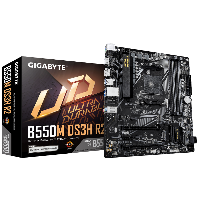 לוח אם למעבדי Gigabyte B550M DS3H R2 DDR4 Micro-Atx For AMD AM4 1 לוח אם למעבדי Gigabyte B550M DS3H R2 DDR4 Micro-Atx For AMD AM4