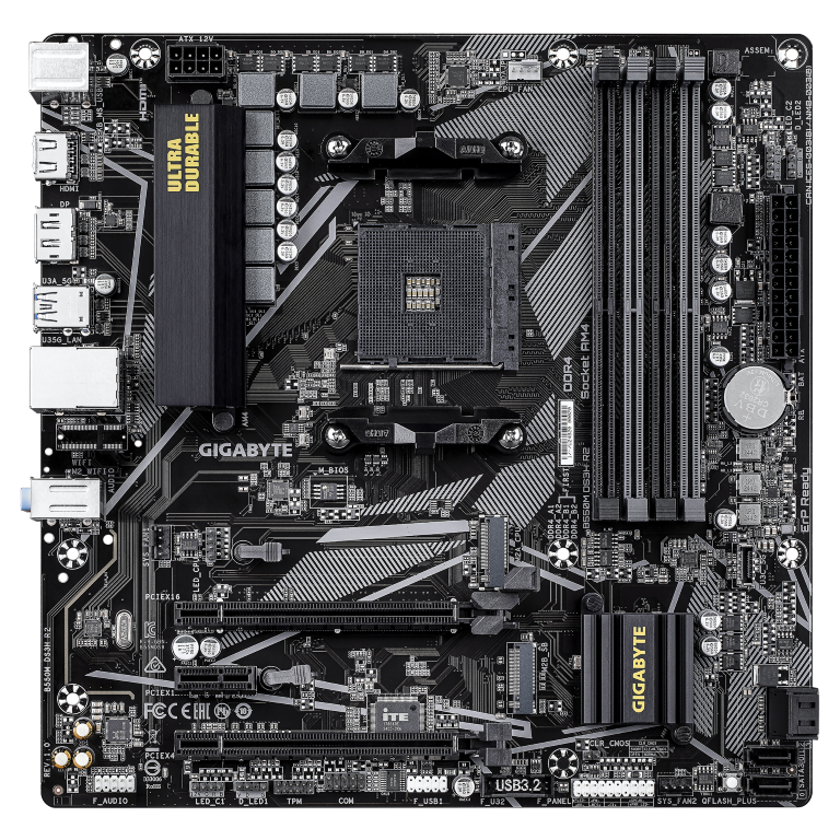 לוח אם למעבדי Gigabyte B550M DS3H R2 DDR4 Micro-Atx For AMD AM4 2 לוח אם למעבדי Gigabyte B550M DS3H R2 DDR4 Micro-Atx For AMD AM4 – תמונה 2