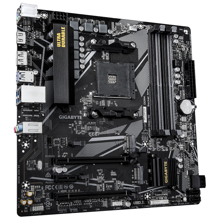לוח אם למעבדי Gigabyte B550M DS3H R2 DDR4 Micro-Atx For AMD AM4 3 לוח אם למעבדי Gigabyte B550M DS3H R2 DDR4 Micro-Atx For AMD AM4 – תמונה 3