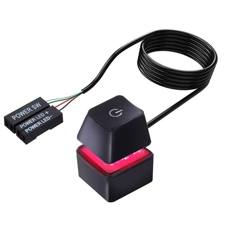 כפתור כיבוי והדלקה Pc Power Reset Button With RGB 1 כפתור כיבוי והדלקה Pc Power Reset Button With RGB