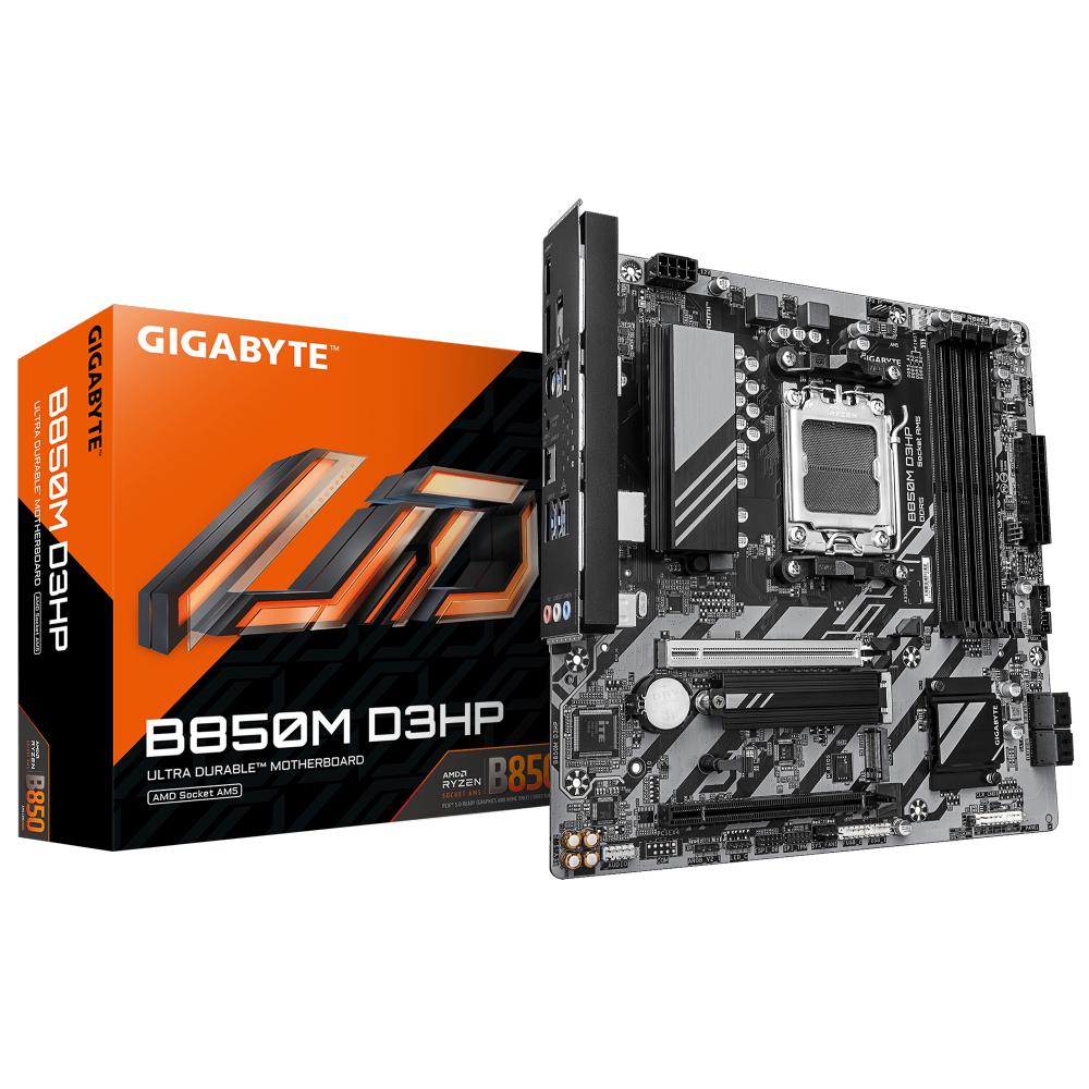 לוח אם Gigabyte B850M D3HP 1.2 mATX DDR5 AM5 1GbE Lan USB-C 1 לוח אם Gigabyte B850M D3HP 1.2 mATX DDR5 AM5 1GbE Lan USB-C