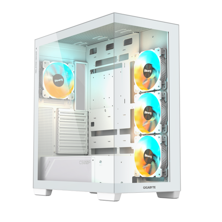 מארז לבן GIGABYTE C500 PANORAMIC STEALTH ICE Mid-Tower ATX 1 מארז לבן GIGABYTE C500 PANORAMIC STEALTH ICE Mid-Tower ATX