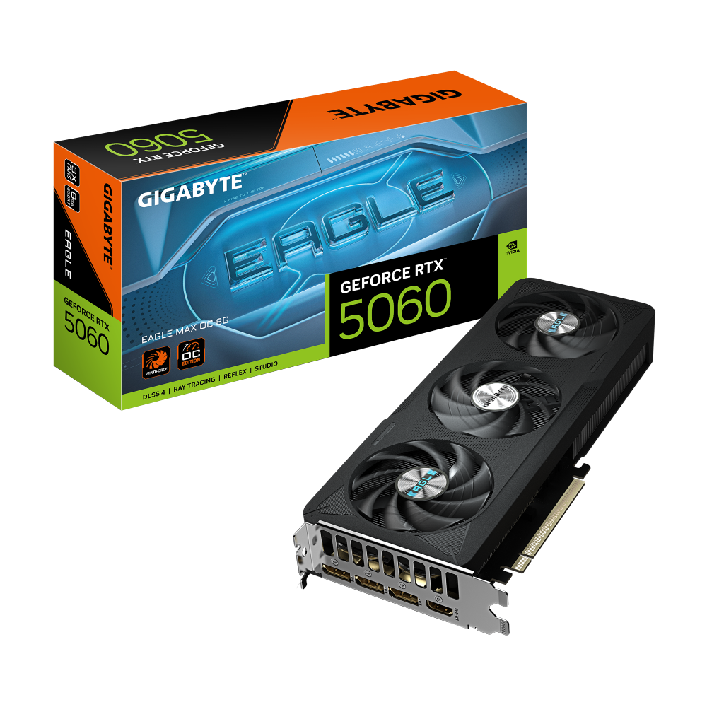 כרטיס מסך Gigabyte RTX 5060 Eagle Max OC 8GB 1 כרטיס מסך Gigabyte RTX 5060 Eagle Max OC 8GB