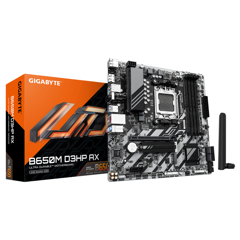 לוח אם Gigabyte B650M D3HP AX 1.3 DDR5 AM5 WIFI BT Micro-Atx 1 לוח אם Gigabyte B650M D3HP AX 1.3 DDR5 AM5 WIFI BT Micro-Atx
