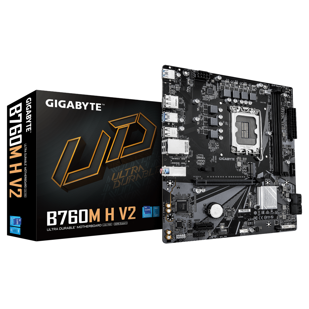 לוח למעבדי אינטל Gigabyte B760M H V2 DDR5 Micro Atx LGA1700 1 לוח למעבדי אינטל Gigabyte B760M H V2 DDR5 Micro Atx LGA1700
