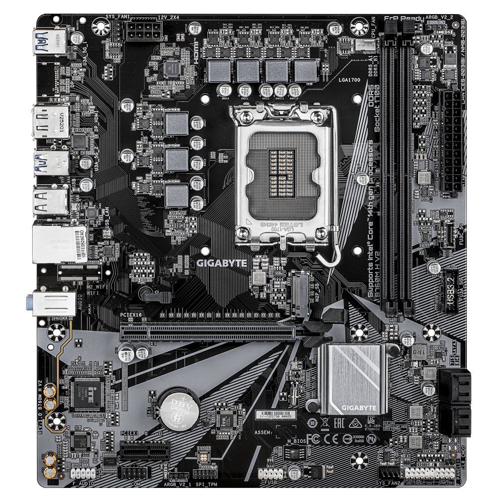 לוח למעבדי אינטל Gigabyte B760M H V2 DDR5 Micro Atx LGA1700 2 לוח למעבדי אינטל Gigabyte B760M H V2 DDR5 Micro Atx LGA1700 – תמונה 2