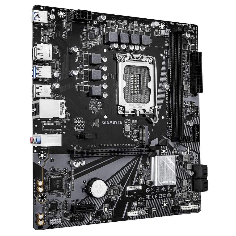 לוח למעבדי אינטל Gigabyte B760M H V2 DDR5 Micro Atx LGA1700 3 לוח למעבדי אינטל Gigabyte B760M H V2 DDR5 Micro Atx LGA1700 – תמונה 3