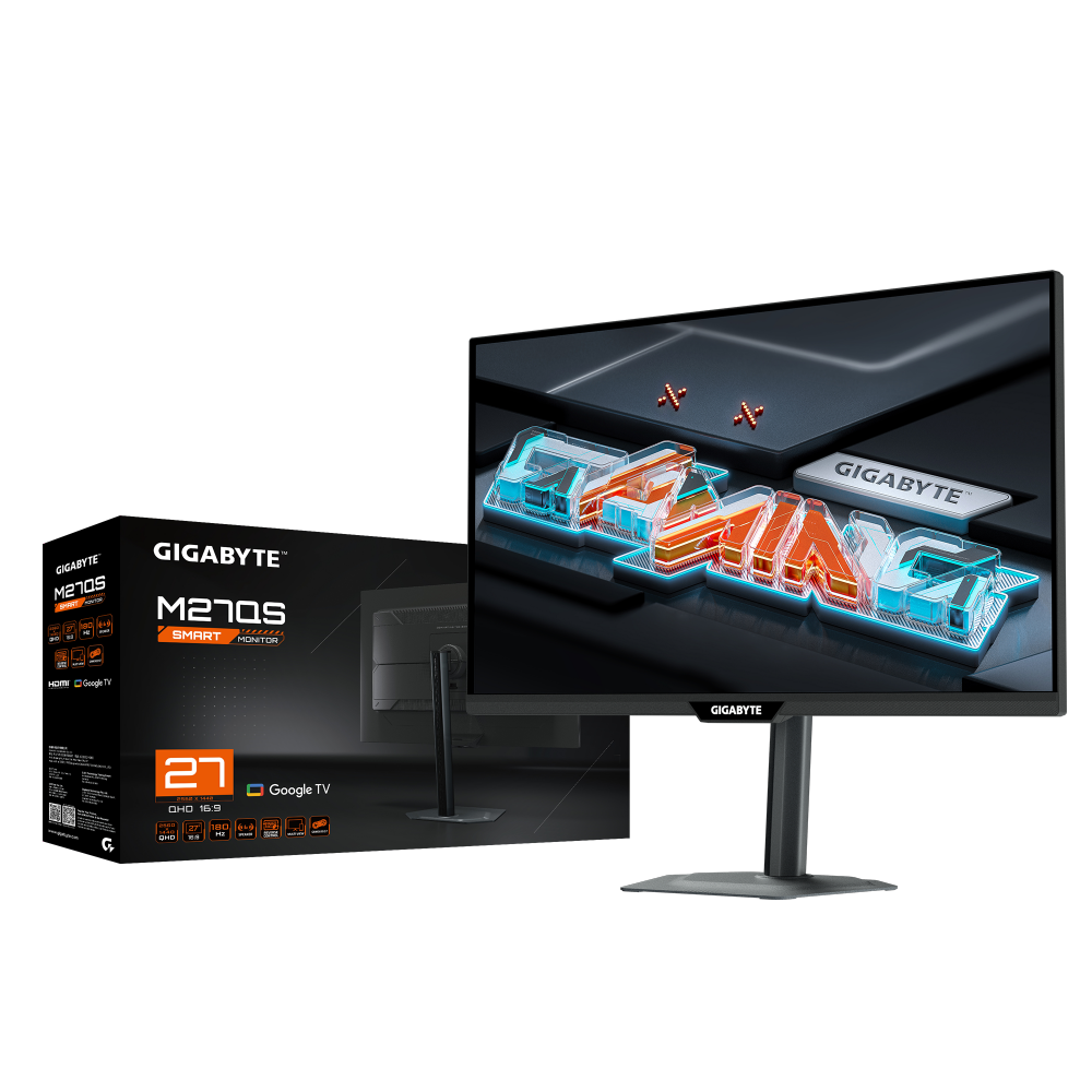 מסך גיימינג חכם Gigabyte M27QS 2K SS IPS 1Ms 180Hz Google TV 1 מסך גיימינג חכם Gigabyte M27QS 2K SS IPS 1Ms 180Hz Google TV