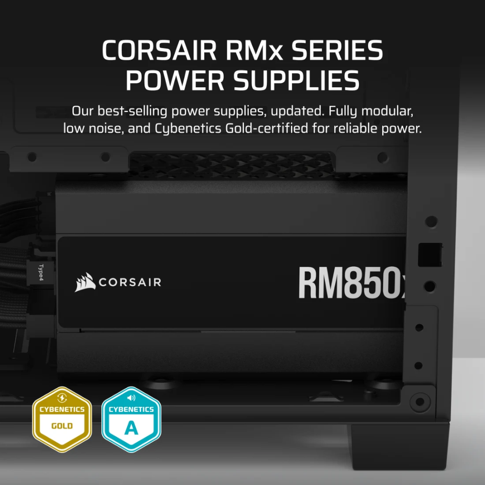 ספק כוח Corsair RM850x 850W Gold ATX 3.1 Fully Modular 2 ספק כוח Corsair RM850x 850W Gold ATX 3.1 Fully Modular – תמונה 2
